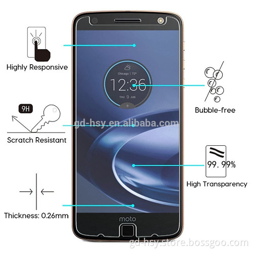 HUYSHE for Moto Z force anti-broken 9h hardness 0.3mm thickness tempered glass screen protector